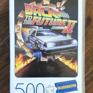 Back to the Future II Blockbuster 500 Piece Puzzle retro Blockbuster VHS case.